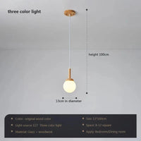 Suspension LED nordique en verre - Oiseau rond en bois | Marco Lucetti PL580 A-trois couleurs