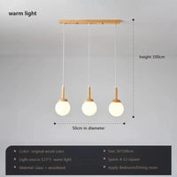 Suspension LED nordique en verre - Oiseau rond en bois | Marco Lucetti PL580 C-blanc