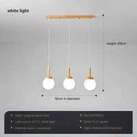 Suspension LED nordique en verre - Oiseau rond en bois | Marco Lucetti PL580 C-chaud