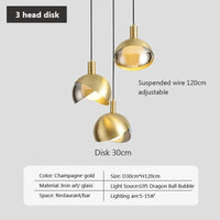 Suspension LED nordique en verre royal | Marco Lucetti Disque PL786 A3H / Blanc froid
