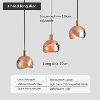 Suspension LED nordique en verre royal | Marco Lucetti PL786 B3H disque long / Blanc froid