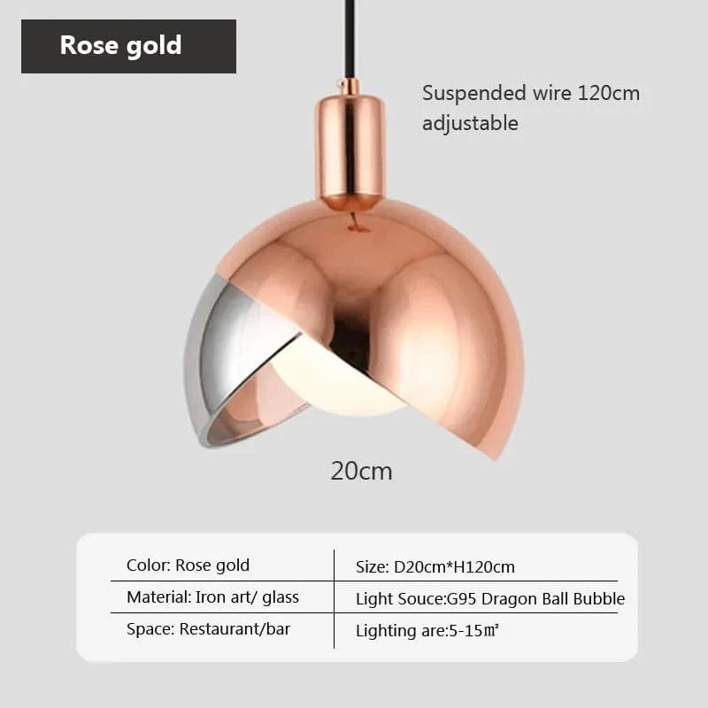 Suspension LED nordique en verre royal | Marco Lucetti PL786 Or rose / Blanc froid