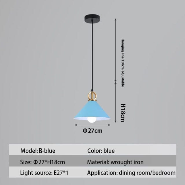 Suspension LED Nordique Haston | Marco Lucetti B - Bleu / Chaude