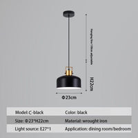 Suspension LED Nordique Haston | Marco Lucetti C - Noir / Chaude