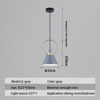 Suspension LED Nordique Haston | Marco Lucetti D - Gris / Chaude