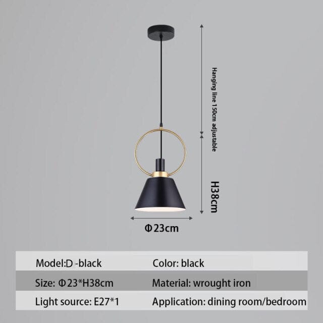 Suspension LED Nordique Haston | Marco Lucetti D - Noir / Chaude