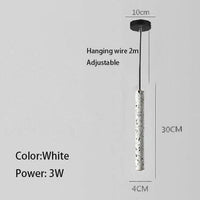 Suspension LED nordique industrielle géométrique Terrazzo créatif pour Restaurant Bar Café Longue Ciment | Marco Lucetti Blanc / 6000K