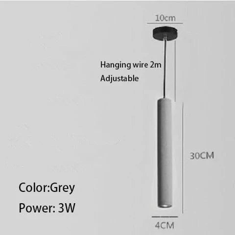 Suspension LED nordique industrielle géométrique Terrazzo créatif pour Restaurant Bar Café Longue Ciment | Marco Lucetti Gris / 3000K