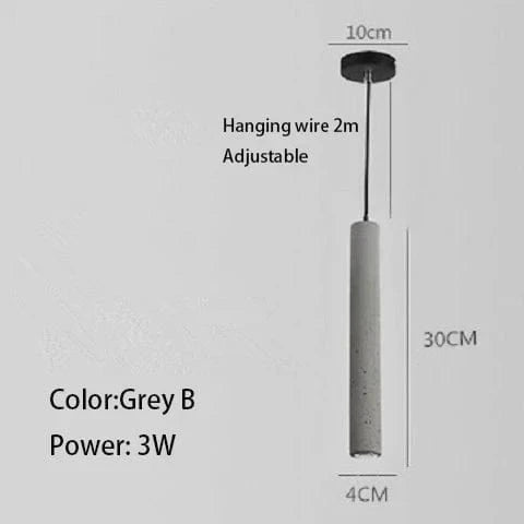 Suspension LED nordique industrielle géométrique Terrazzo créatif pour Restaurant Bar Café Longue Ciment | Marco Lucetti Gris B / 6000K