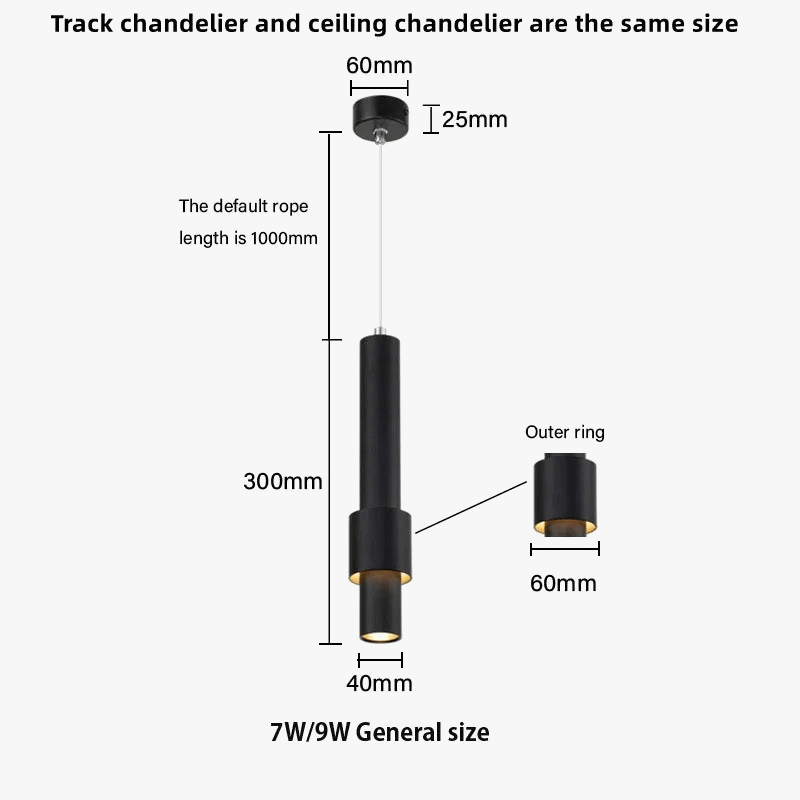 Suspension LED Nordique - Lampe suspendue longue LED tube - Lustre chambre Dimmable - | Marco Lucetti