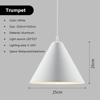 Suspension LED nordique Macaron en Fer | Marco Lucetti PL843 25cm Blanc / Blanc froid