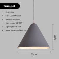 Suspension LED nordique Macaron en Fer | Marco Lucetti PL843 25cm Gris / Blanc froid