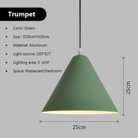 Suspension LED nordique Macaron en Fer | Marco Lucetti PL843 25cm Vert / Blanc froid