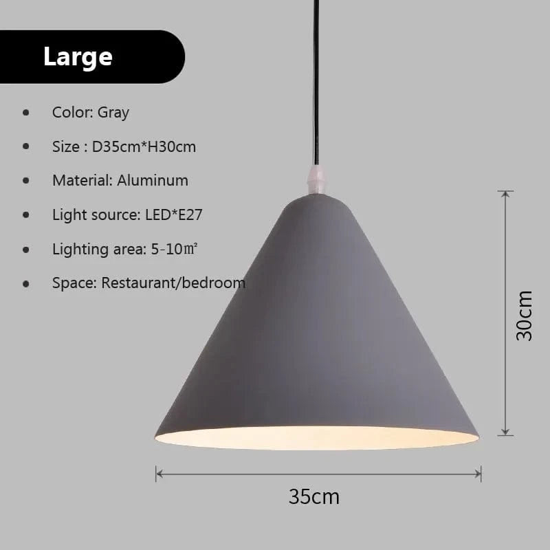 Suspension LED nordique Macaron en Fer | Marco Lucetti PL843 35cm Gris / Blanc chaud