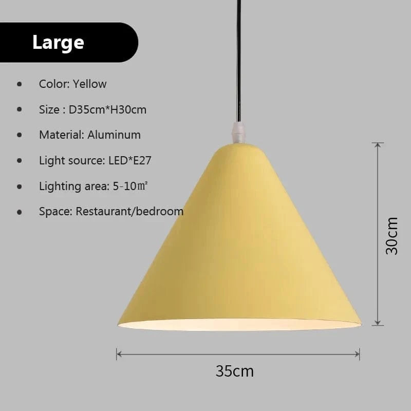 Suspension LED nordique Macaron en Fer | Marco Lucetti PL843 35cm Jaune / Blanc froid