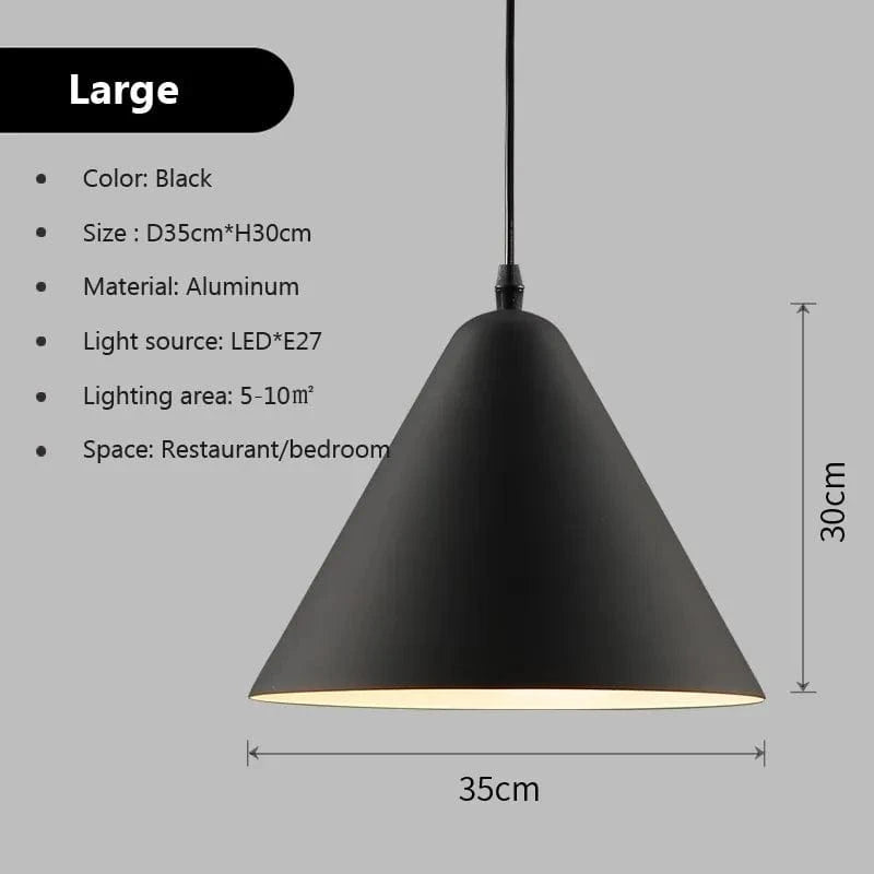 Suspension LED nordique Macaron en Fer | Marco Lucetti PL843 35cm Noir / Blanc froid