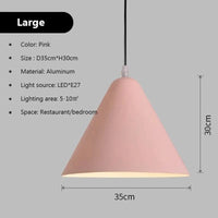 Suspension LED nordique Macaron en Fer | Marco Lucetti PL843 35cm Rose / Lumière tricolore