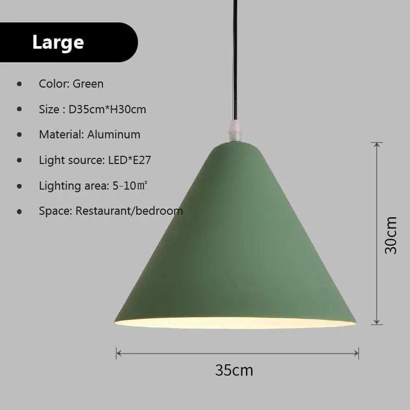 Suspension LED nordique Macaron en Fer | Marco Lucetti PL843 35cm Vert / Blanc chaud