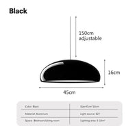 Suspension LED Nordique Macaron - Luminaire Suspendu Éclairage Maison | Marco Lucetti LPL136 Noir 45cm