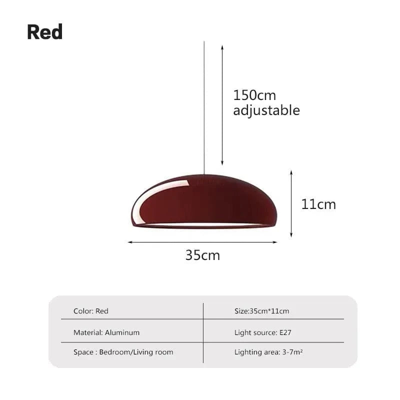 Suspension LED Nordique Macaron - Luminaire Suspendu Éclairage Maison | Marco Lucetti LPL136 Rouge 35cm