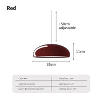 Suspension LED Nordique Macaron - Luminaire Suspendu Éclairage Maison | Marco Lucetti LPL136 Rouge 35cm