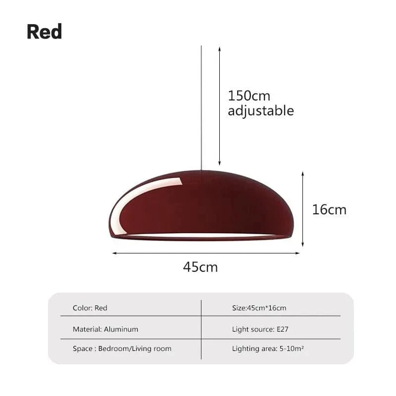 Suspension LED Nordique Macaron - Luminaire Suspendu Éclairage Maison | Marco Lucetti LPL136 Rouge 45cm