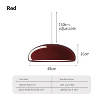 Suspension LED Nordique Macaron - Luminaire Suspendu Éclairage Maison | Marco Lucetti LPL136 Rouge 45cm