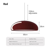 Suspension LED Nordique Macaron - Luminaire Suspendu Éclairage Maison | Marco Lucetti LPL136 Rouge 60cm