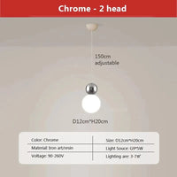 Suspension LED Nordique Minimaliste à 2/3 Têtes - Lumina. | Marco Lucetti LPL125 2H Chromé / Blanc froid