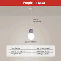 Suspension LED Nordique Minimaliste à 2/3 Têtes - Lumina. | Marco Lucetti LPL125 2H Violet / Blanc froid