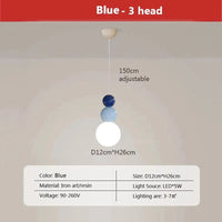 Suspension LED Nordique Minimaliste à 2/3 Têtes - Lumina. | Marco Lucetti LPL125 3H Bleu / Blanc froid