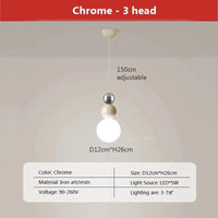 Suspension LED Nordique Minimaliste à 2/3 Têtes - Lumina. | Marco Lucetti LPL125 3H Chromé / Blanc froid