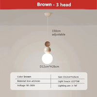 Suspension LED Nordique Minimaliste à 2/3 Têtes - Lumina. | Marco Lucetti LPL125 3H Marron / Blanc froid