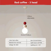 Suspension LED Nordique Minimaliste à 2/3 Têtes - Lumina. | Marco Lucetti LPL125 3H Rouge / Blanc froid