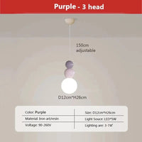 Suspension LED Nordique Minimaliste à 2/3 Têtes - Lumina. | Marco Lucetti LPL125 3H Violet / Blanc froid