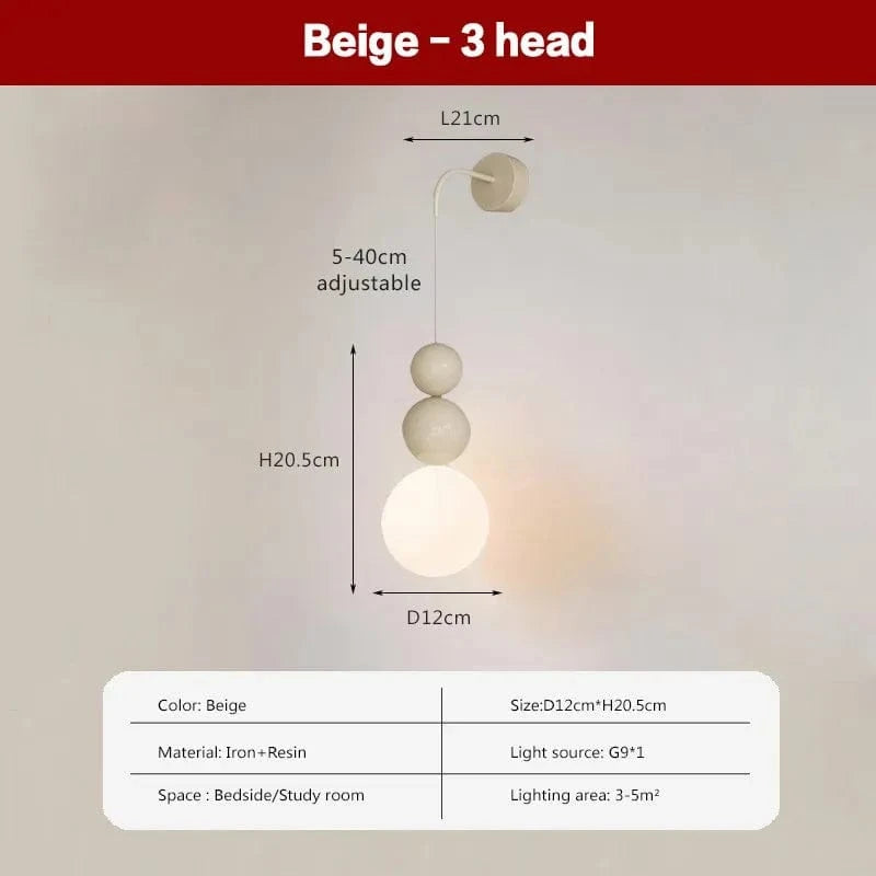 Suspension LED Nordique Minimaliste à 2/3 Têtes - Lumina. | Marco Lucetti LWL154 3H Beige / Blanc froid