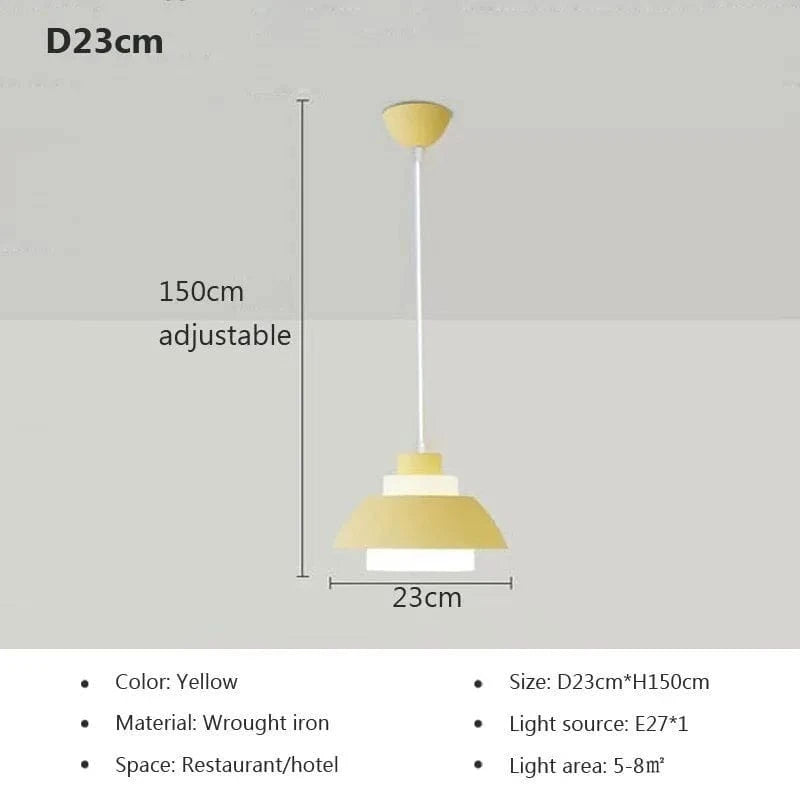 Suspension LED nordique minimaliste à tête unique - Design Scandinave | Marco Lucetti Jaune 23cm / Blanc froid