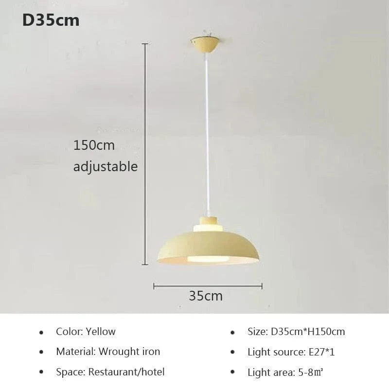 Suspension LED nordique minimaliste à tête unique - Design Scandinave | Marco Lucetti Jaune 35cm / Blanc froid