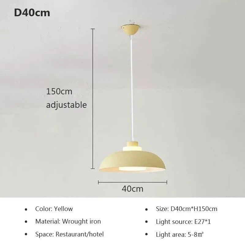 Suspension LED nordique minimaliste à tête unique - Design Scandinave | Marco Lucetti Jaune 40cm / Blanc froid