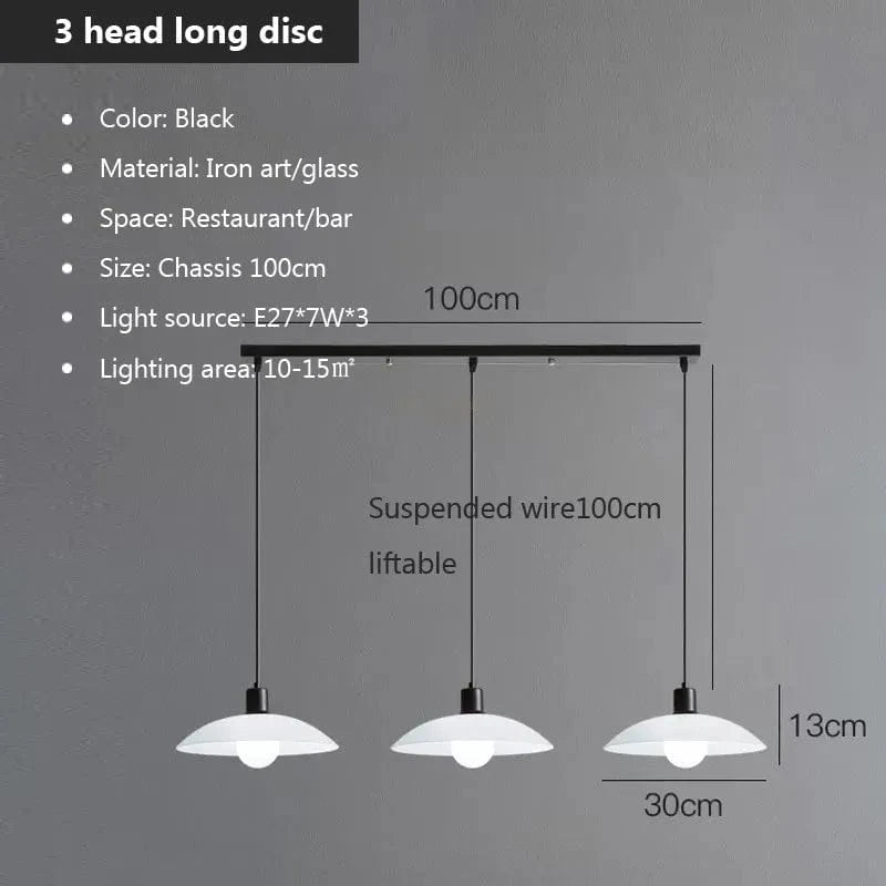 Suspension LED nordique minimaliste blanc. | Marco Lucetti PL783 3H / Blanc froid