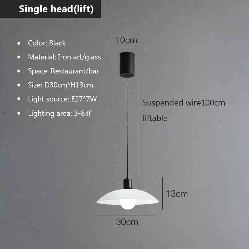 Suspension LED nordique minimaliste blanc. | Marco Lucetti PL783 Ascenseur 1H / Blanc froid