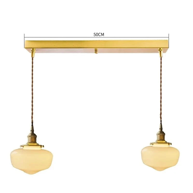 Suspension LED Nordique Moderne en Verre avec Prise en Cuivre | Marco Lucetti 2 têtes 3