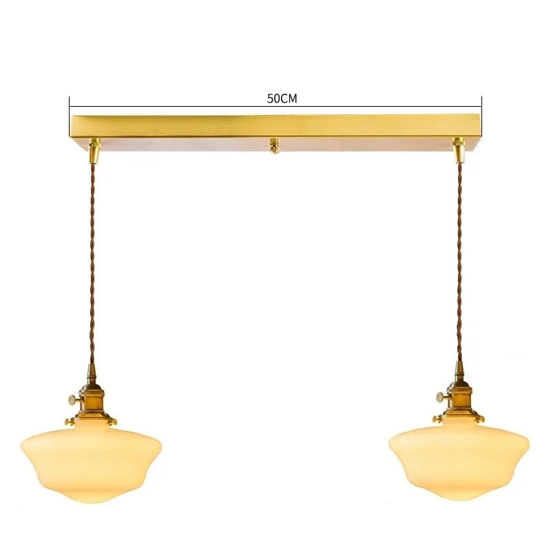 Suspension LED Nordique Moderne en Verre avec Prise en Cuivre | Marco Lucetti 2 têtes 4