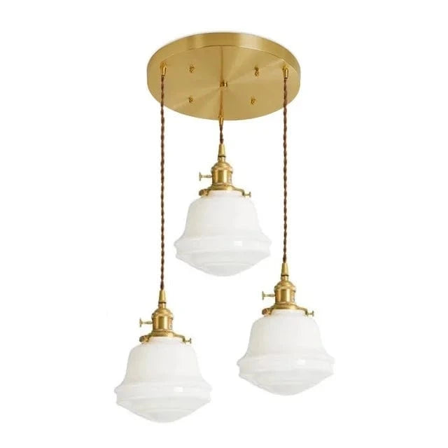 Suspension LED Nordique Moderne en Verre avec Prise en Cuivre | Marco Lucetti 3 têtes 4