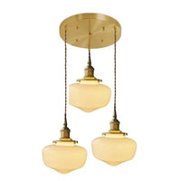 Suspension LED Nordique Moderne en Verre avec Prise en Cuivre | Marco Lucetti 3 têtes 8