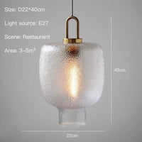 Suspension LED nordique moderne en verre | Marco Lucetti Style D / Lumière blanche-6000k