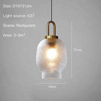 Suspension LED nordique moderne en verre | Marco Lucetti StyleB / Lumière blanche-6000k