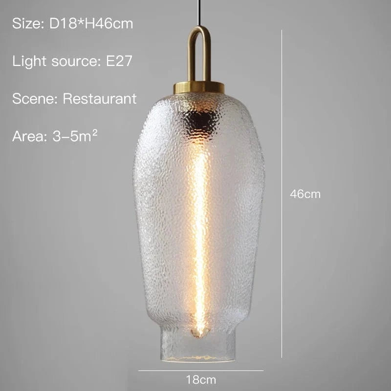 Suspension LED nordique moderne en verre | Marco Lucetti StyleC / Lumière blanche-6000k