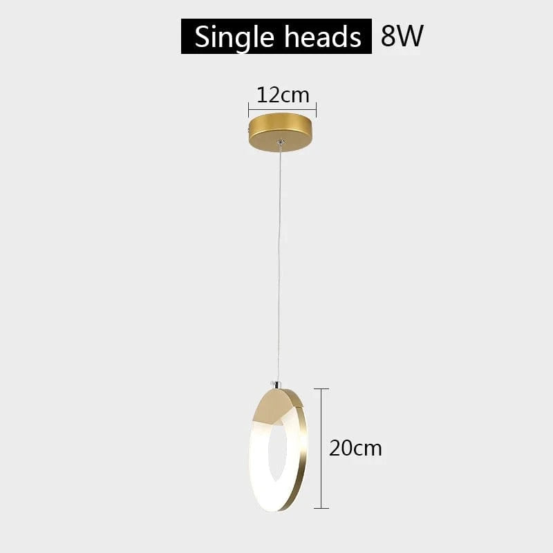 Suspension LED nordique moderne pour cuisine, restaurant et bar | Marco Lucetti 1 tête 8w / Blanc froid / CHINE