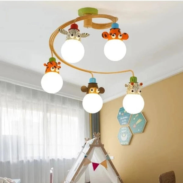 Suspension LED nordique à plusieurs têtes pour les petits explorateurs